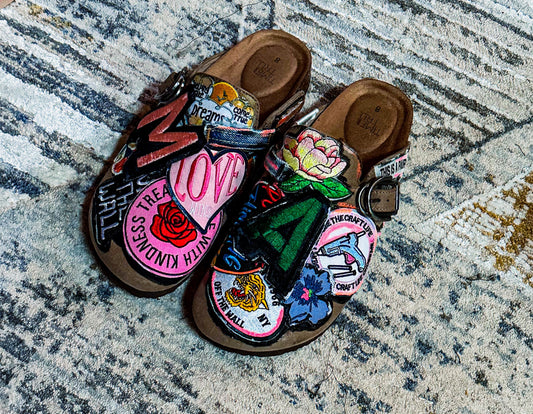 Varsity Patched Footbed Clogs image 1