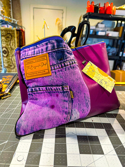 GrapeVine Denim Clutch image 1