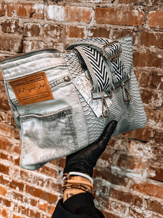 Monochromatic Denim Clutch image 0