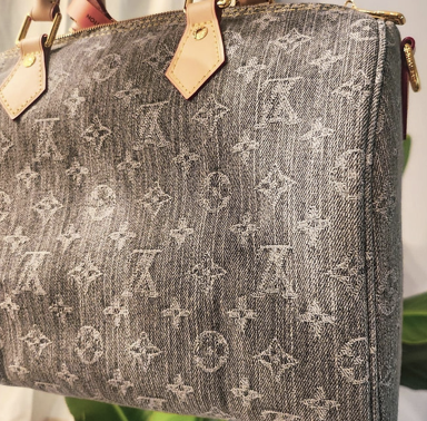 Light Grey Denim 30cm Handbag image 0