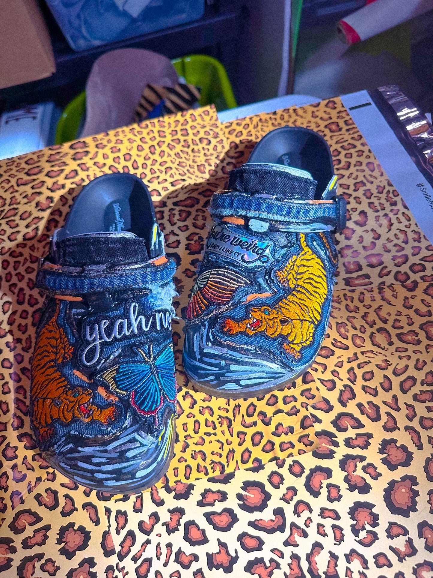 Denim Patch Clogs  image 0