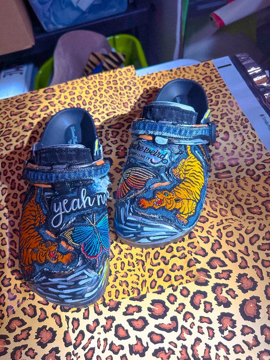 Denim Patch Clogs  image 0