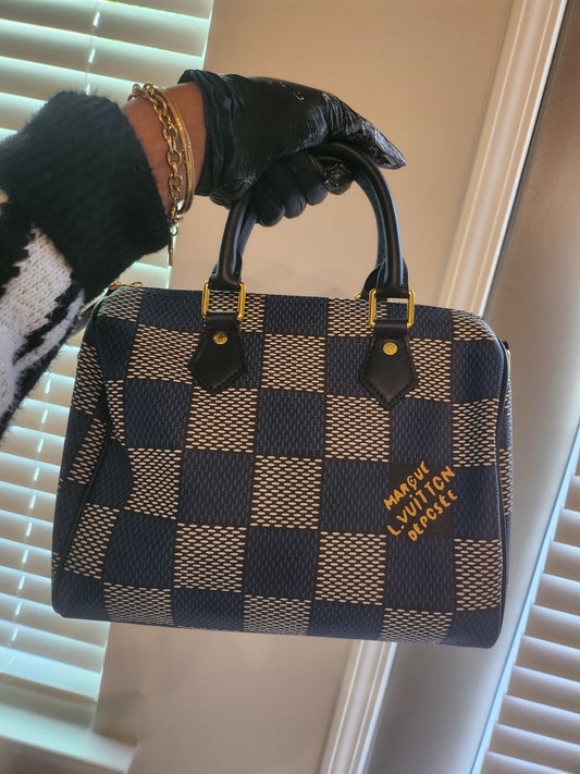 Blue Damier 25cm speedy  image 0