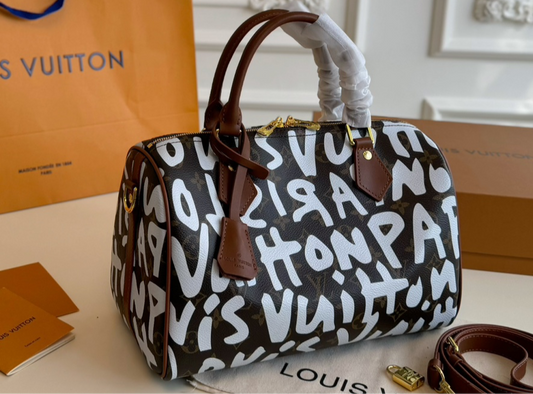 Graffiti White 30cm Handbag image 0