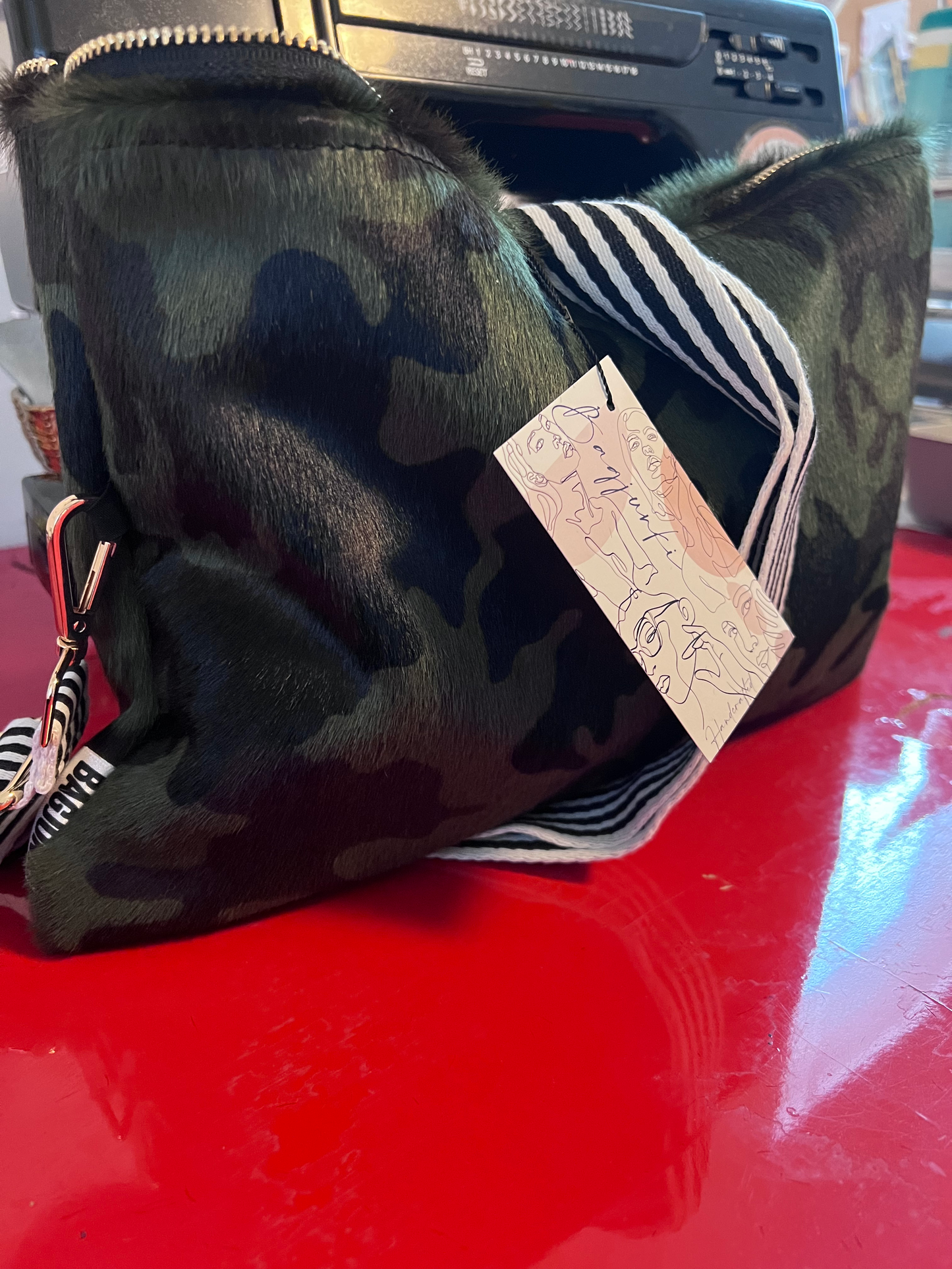 Camo Leather Clutch image 0