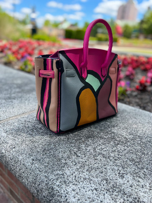 Distressed Paint Handbag - Exotic Pink Love image 1