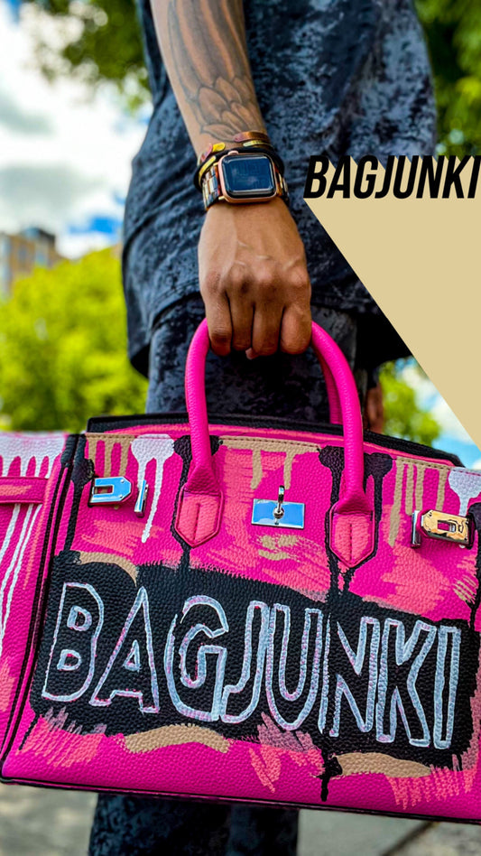 Distressed Paint Handbag - Exotic Pink Love image 0