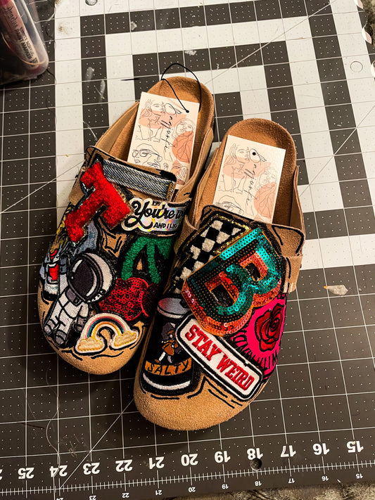 Varsity Patched  Footbed Clogs image 0