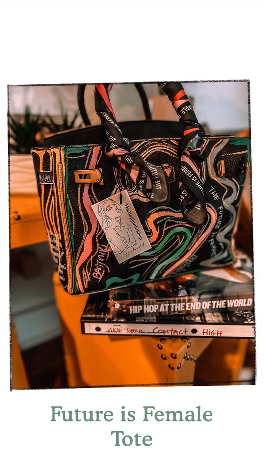 Distressed Paint Handbag - Future is Female image 0