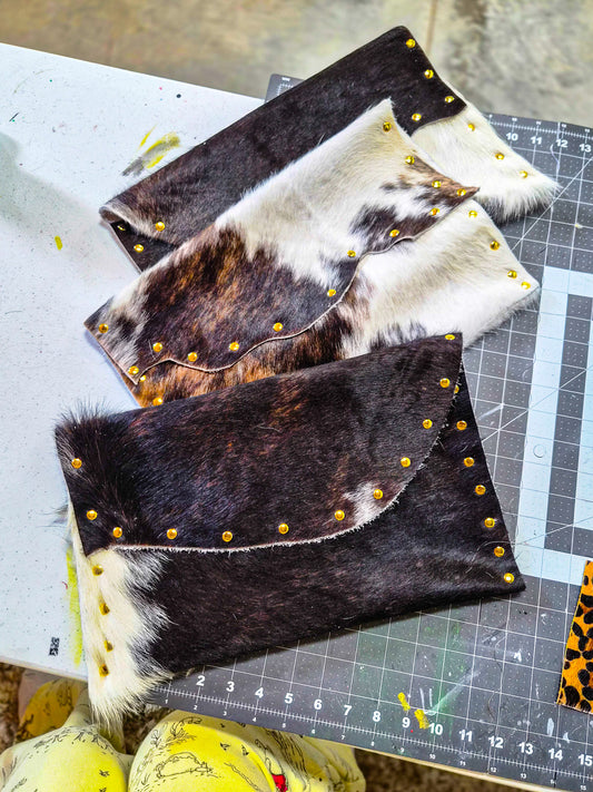 Cowhide Foldover case
